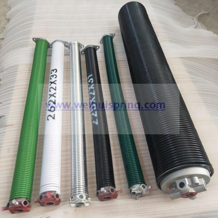 Black powder coated high quality garage door torsion springs with free sample 
