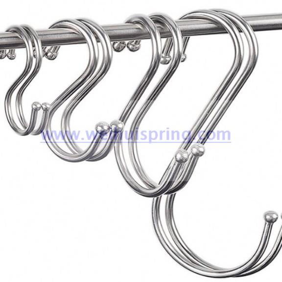 Custom Manufacturers Silver Galvanized Hanging S Shape Stainless Steel Metal Wire tension  Hook 